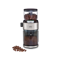 Moulin à café à meules Braun avec 15 options, acier inoxydable, 12 tasses Front_Elevated