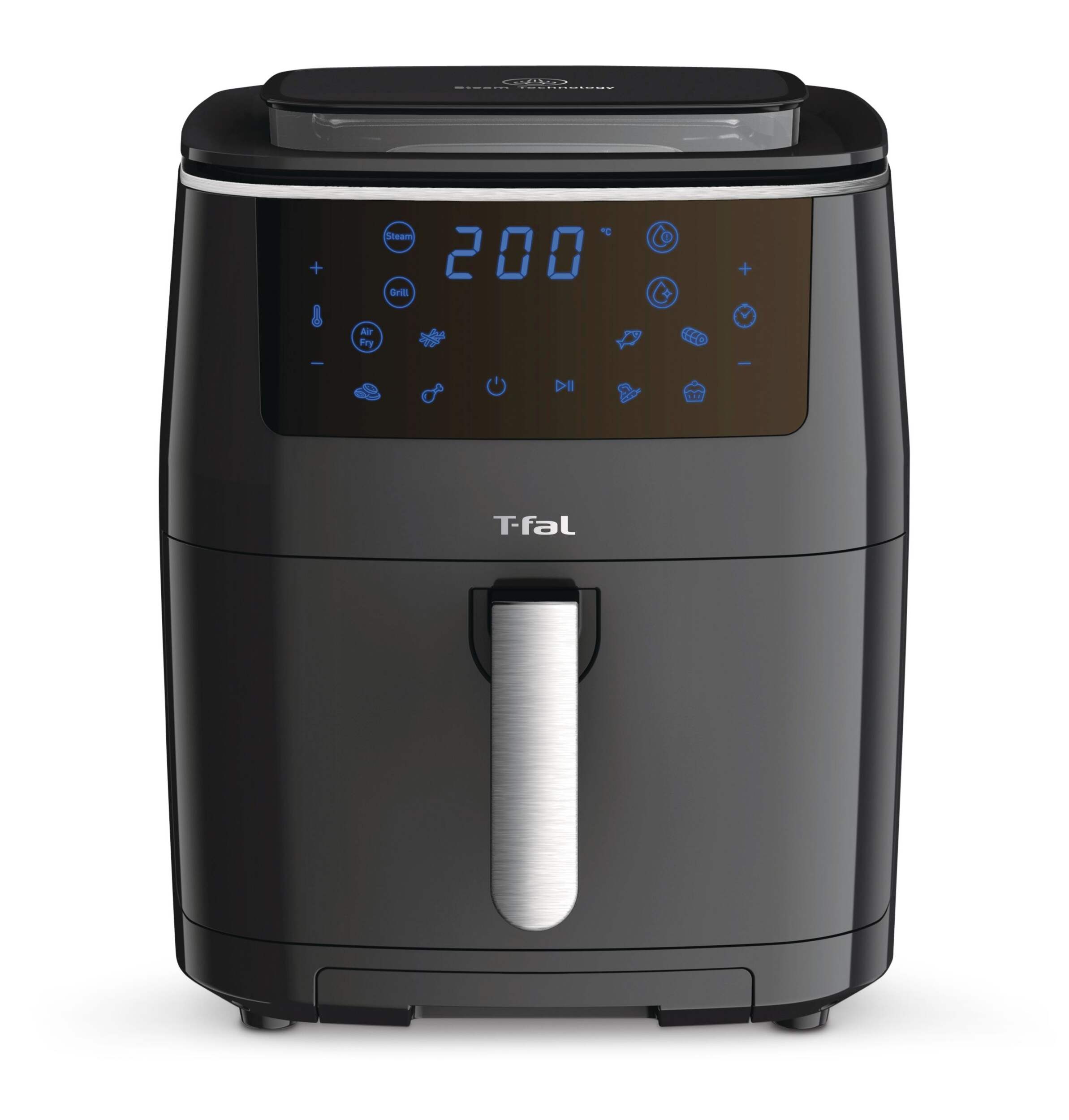 T-fal Easy Fry, Grill & Steam XXL 3-in-1 Air Fryer w/ Extra Crisp Technology, Black, 6.5L Front_Elevated
