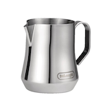 DeLonghi Narrow Spout Milk Frothing Jug, Stainless Steel, 350mL Front_Three_Fourths_Angled_Left
