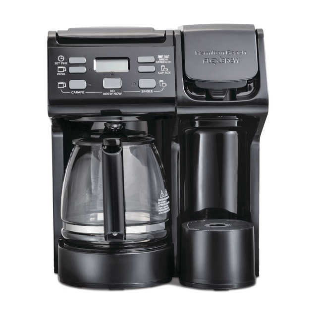 Hamilton Beach FlexBrew® 2Way Programmable Coffee Maker w/ Glass Carafe, Black, 12cups