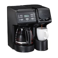 Hamilton Beach FlexBrew® 2-Way Programmable Coffee Maker w/ Glass Carafe, Black, 12-cups Front_Three_Fourths_Angled_Right