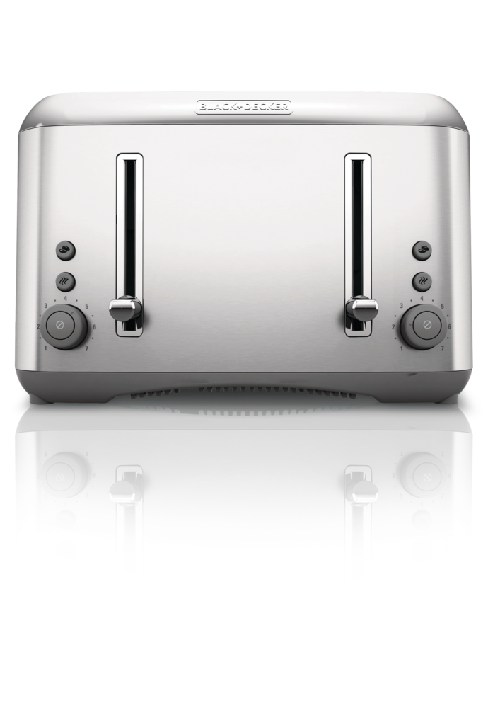 Black & Decker Kitchen Tools® Extra Wide Slots Toaster w/ 7 Settings, Stainless Steel, 4Slices