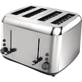 Black & Decker Toaster Kitchen Tools® Extra Wide w/ 7 Settings, Stainless Steel, 4-Slices Front_Three_Fourths_Angled_Left