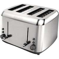 Black & Decker Toaster Kitchen Tools® Extra Wide w/ 7 Settings, Stainless Steel, 4-Slices Front_Three_Fourths_Angled_Left