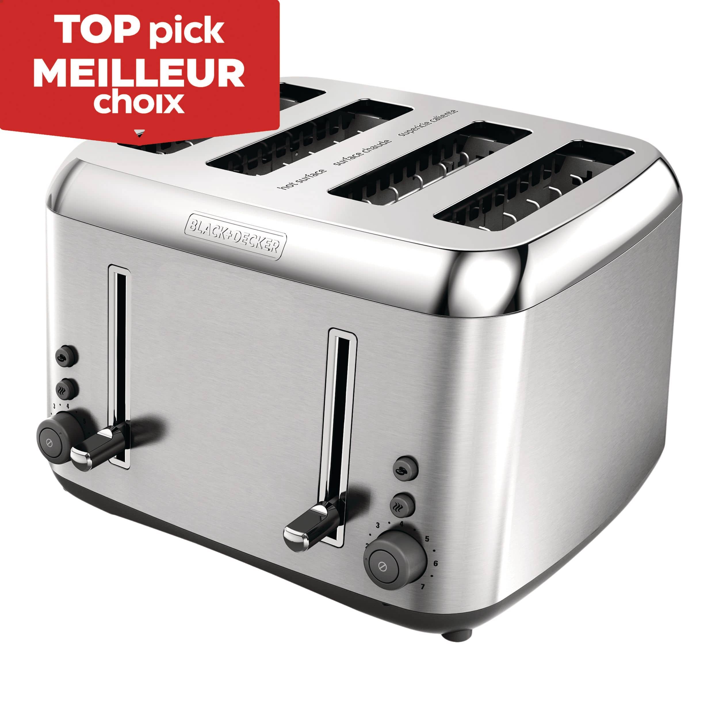 Black & Decker Kitchen Tools® Extra Wide Slots Toaster w/ 7 Settings, Stainless Steel, 4-Slices | Canadian Tire