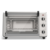 Black & Decker Convection Toaster Oven w/ 3 Functions, Stainless Steel, 6-Slices Front_Flat