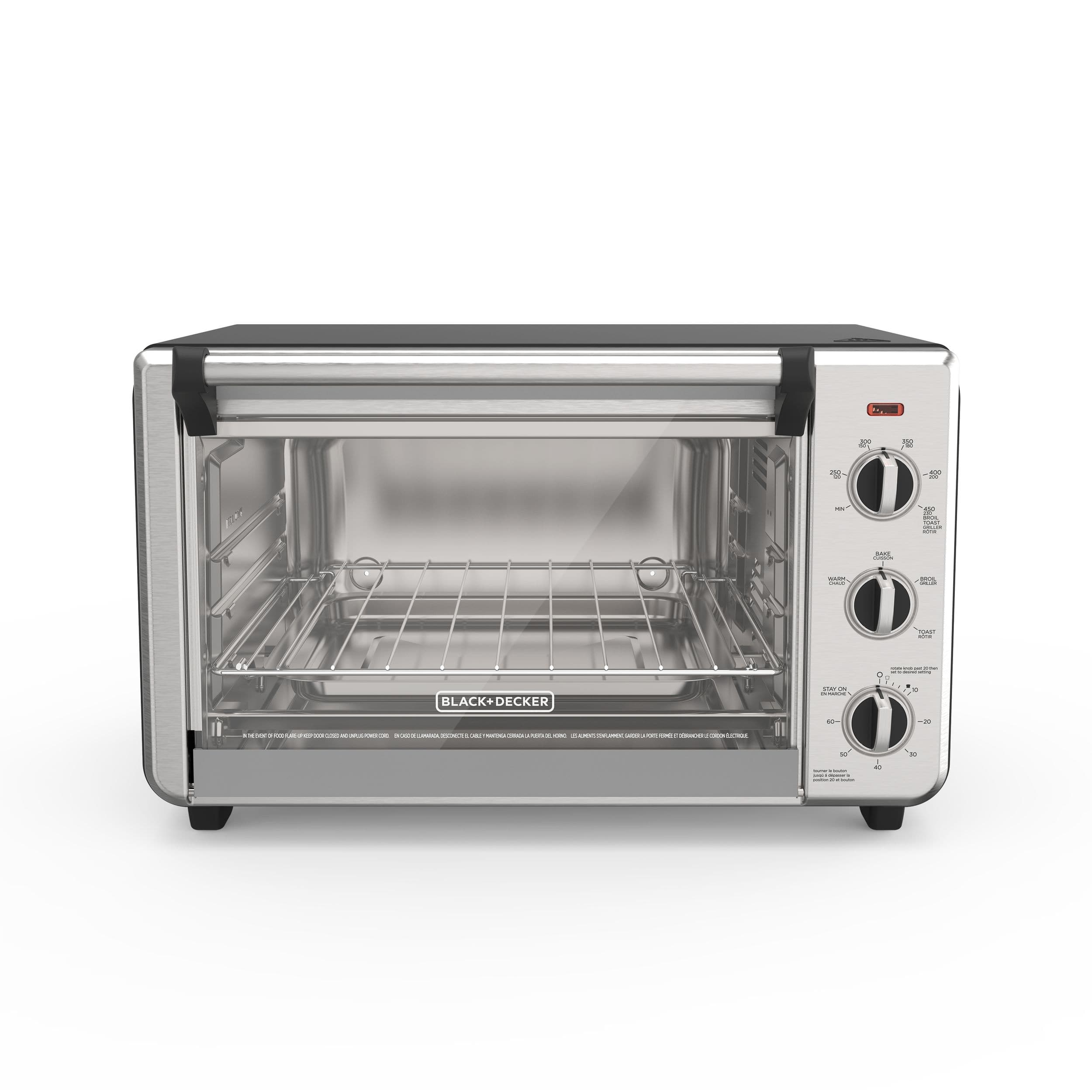 Black Decker Convection Toaster Oven w 3 Functions Stainless Steel 6 Slices