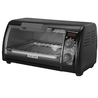 Black & Decker Toaster Oven, Black, 4-slice Front_Angled_Left