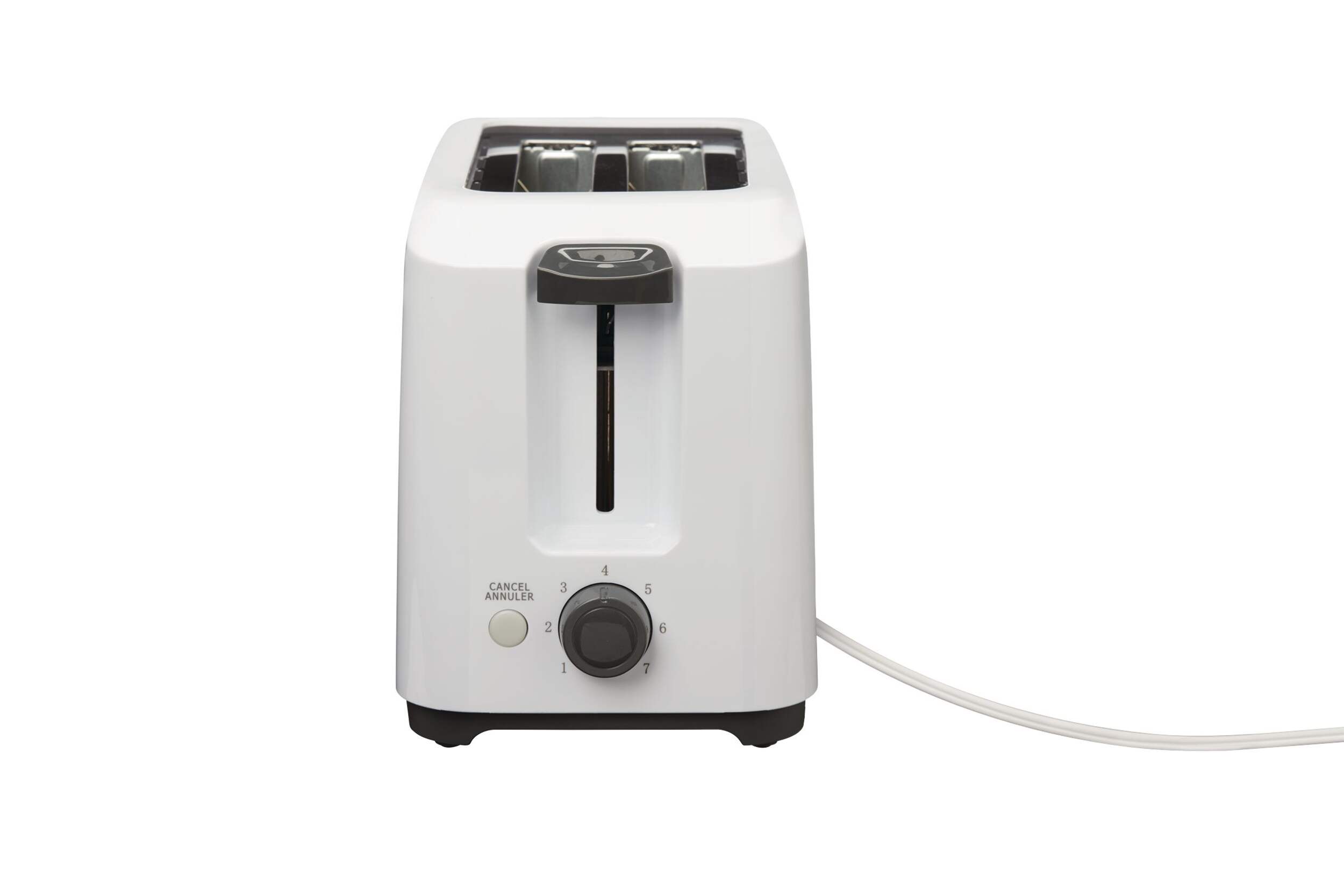 Simplicité Toaster w/ 7 Settings, White, 2-Slices Front_Elevated