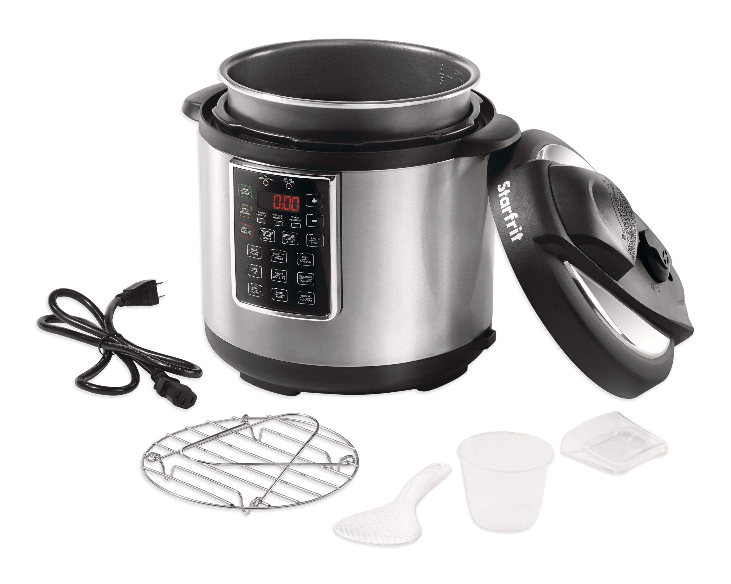 Starfrit Pressure Cooker w/ 9 Pre-set Functions, Stainless Steel, 6qt Composite_or_Mixed