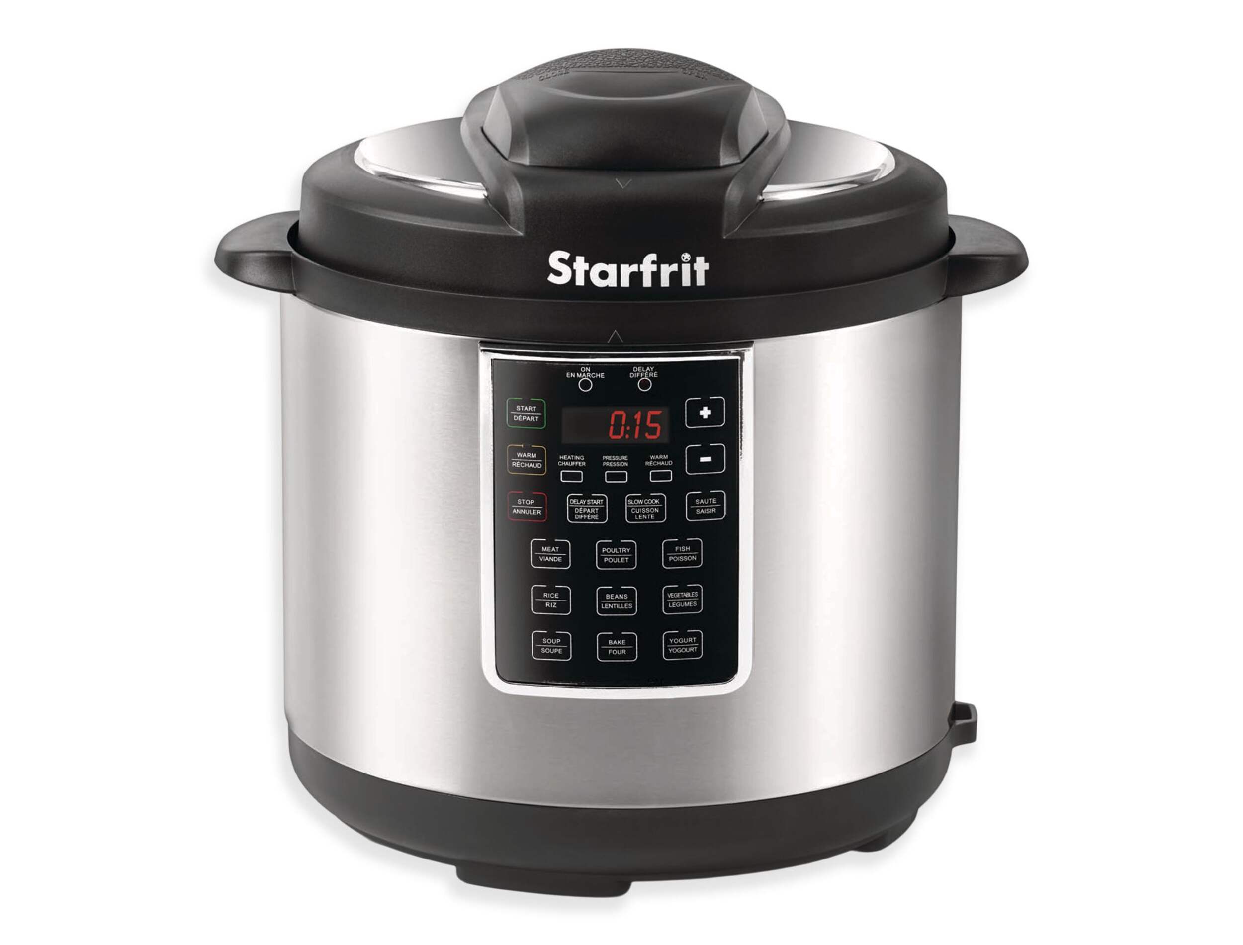 Starfrit Pressure Cooker w/ 9 Preset Functions, Stainless Steel, 6qt