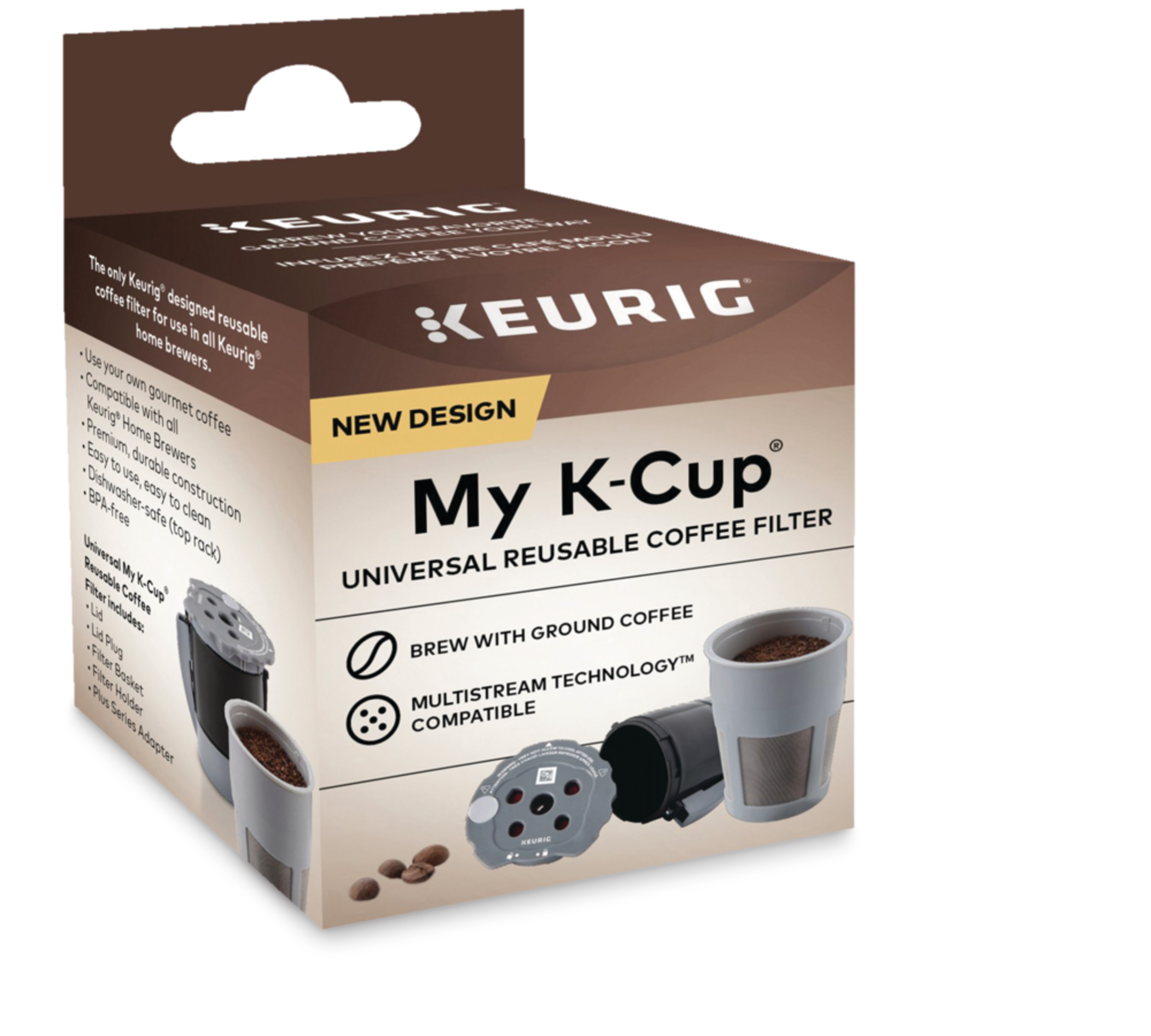 Keurig® My K-Cup Universal Reusable Coffee Filter, Dishwasher Safe, BPA-Free Front_Angled_Right