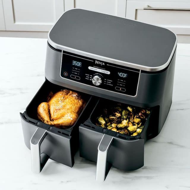 Ninja® Foodi™ XL Dual Zone, 6-in-1 Air Fryer w/ 2 Baskets, Black, 9.5L ...