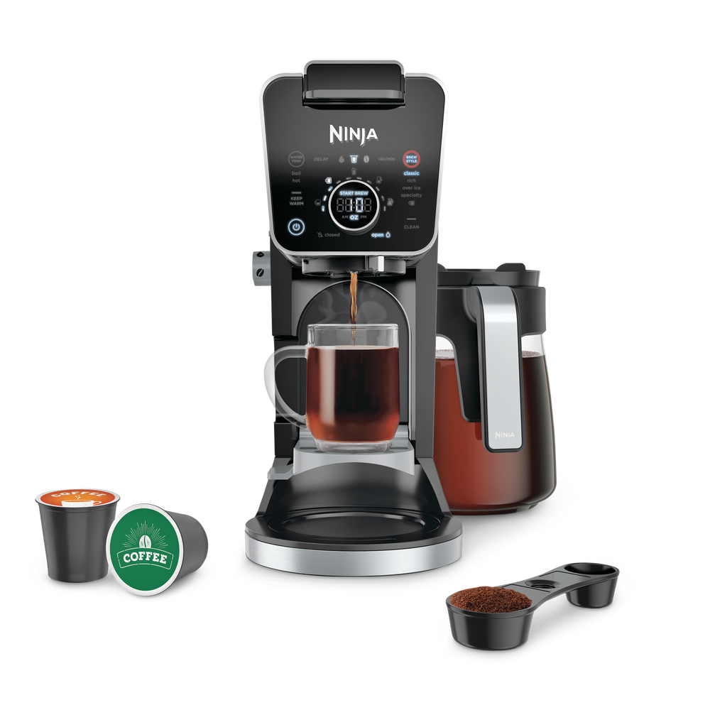 Ninja® DualBrew Pro Grounds & Pods Programmable Coffee System w/ Glass  Carafe, Black, 12 Cups
