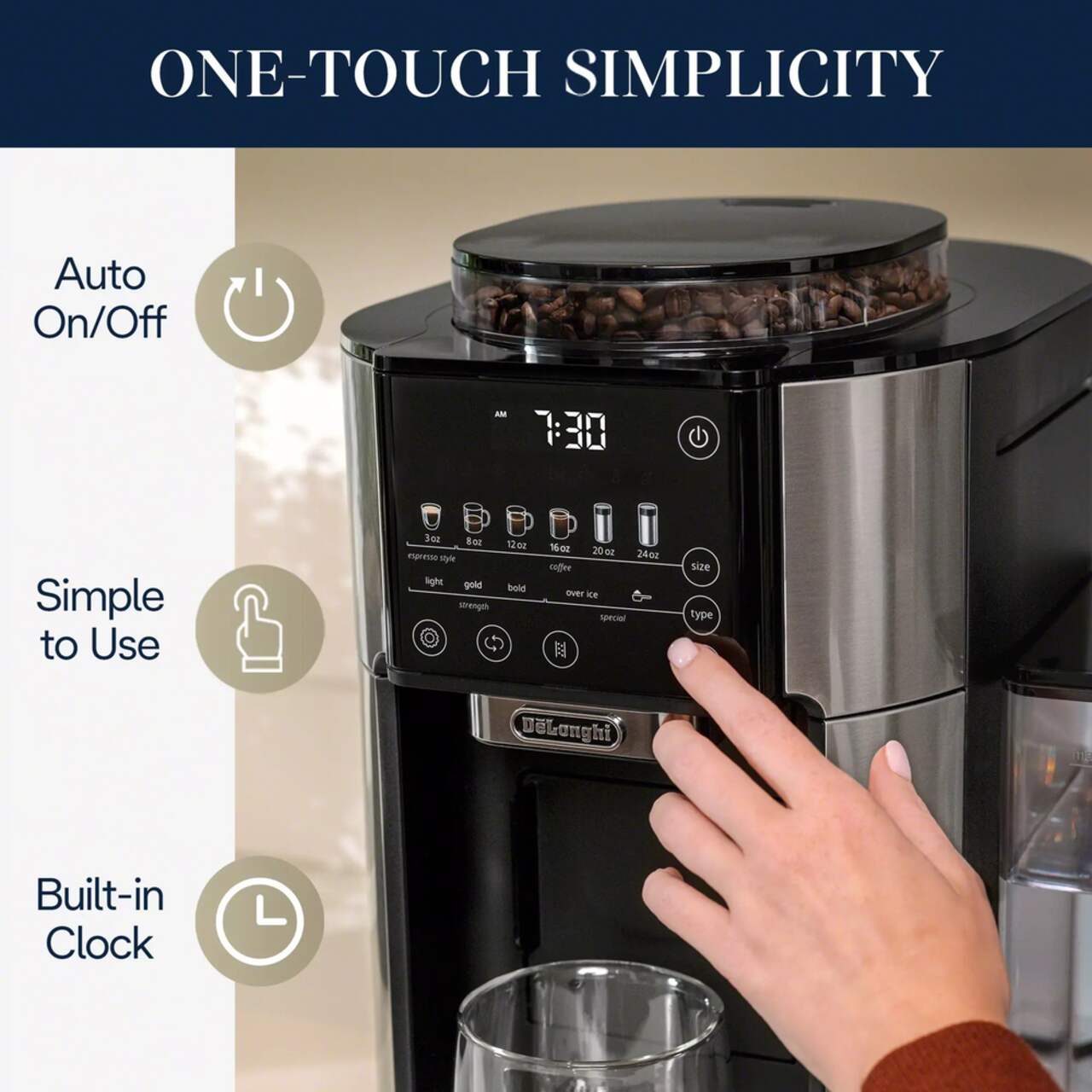 Delonghi TrueBrew Single Serve Drip Coffee Maker w Built In