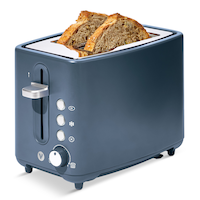 Vida by PADERNO Colour Series 2-Slice Toaster with 3 Settings, Bluefin Front_Three_Fourths_Angled_Left