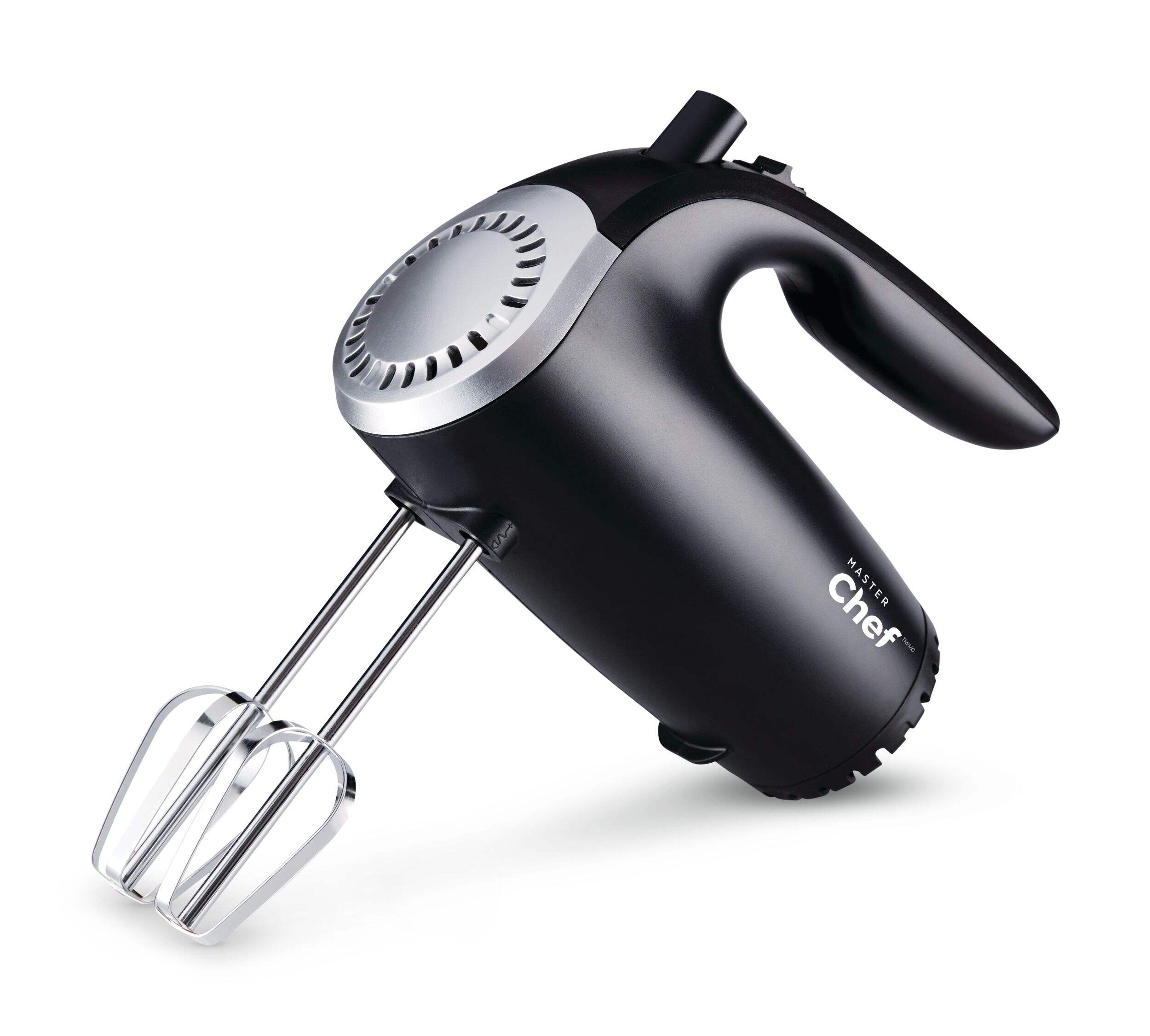 MASTER Chef 5 Variable Speed Hand Mixer, Black Front_Angled_Left