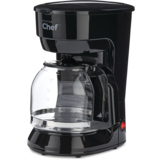 MASTER Chef Coffee Maker w/ Glass Carafe, Black, 12 Cups Front_Three_Fourths_Angled_Left