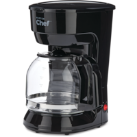 MASTER Chef Coffee Maker w/ Glass Carafe, Black, 12 Cups Front_Three_Fourths_Angled_Left