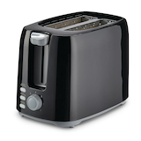 MASTER Chef Wide Slots Toaster w/ 7 Settings, Black, 2-Slices Front_Three_Fourths_Angled_Left