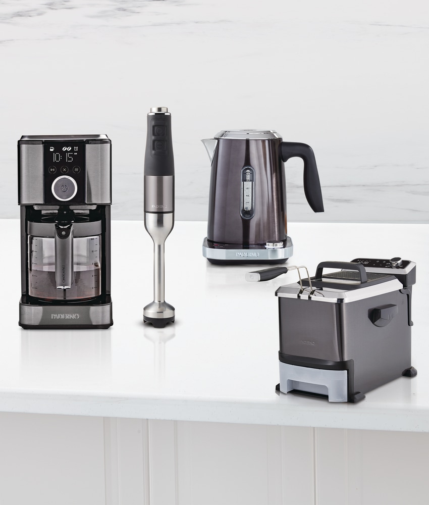 PADERNO Cordless Programmable Electric Kettle w/ Digital Display, Black