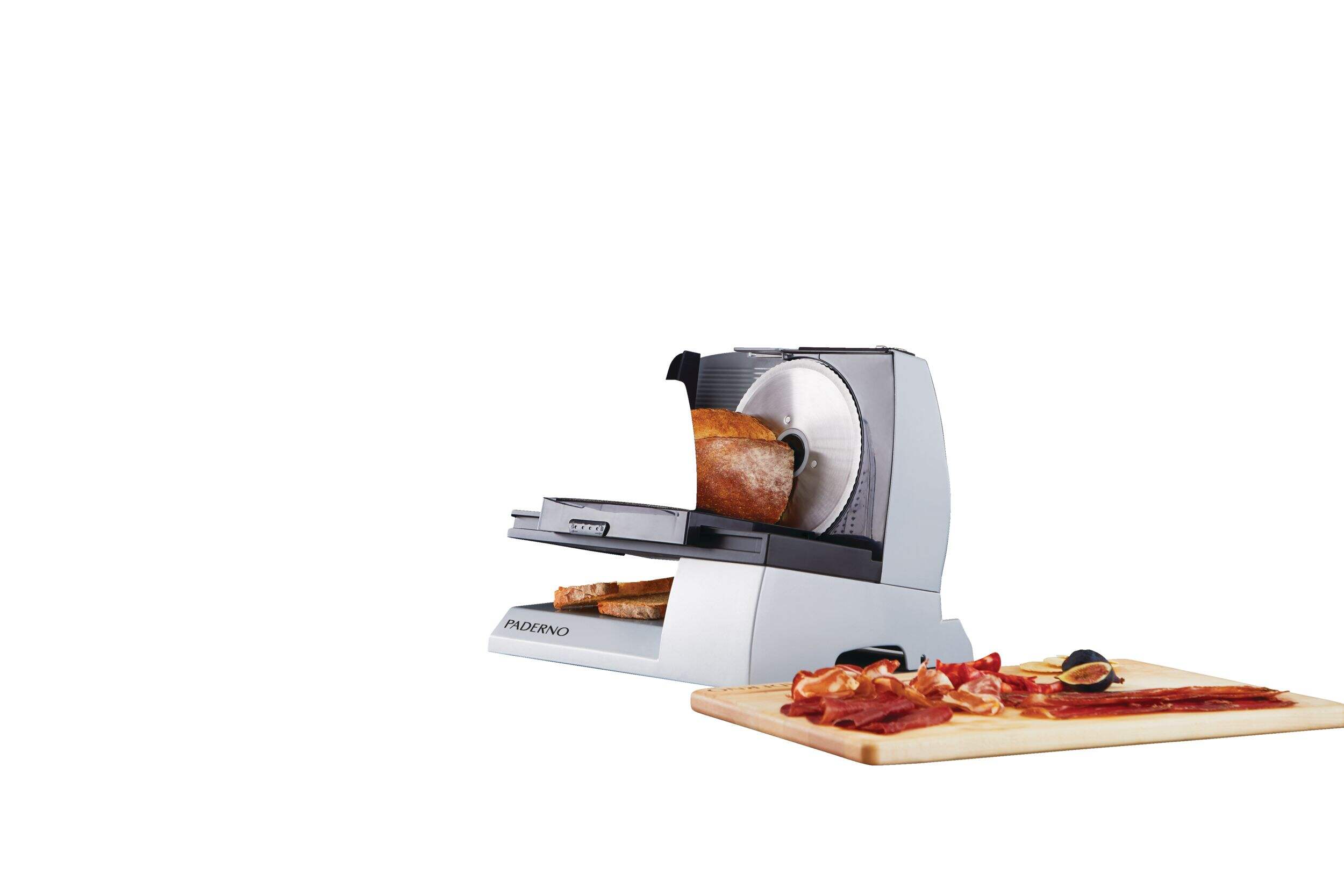 PADERNO Electric Food Slicer w/ Removable Parts, Black Stainless Steel