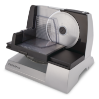 PADERNO Electric Food Slicer w/ Removable Parts, Black Stainless Steel