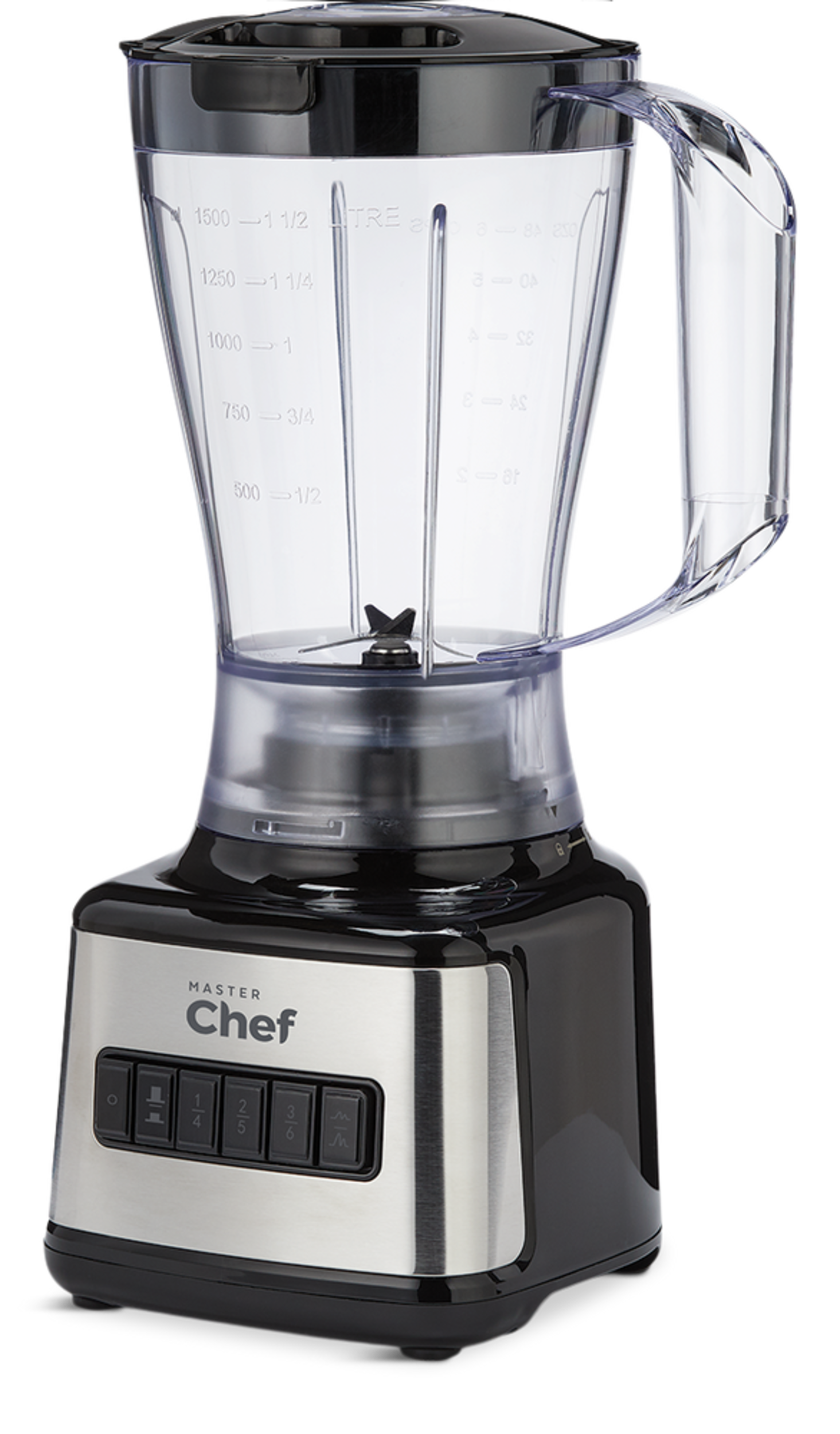 MASTER Chef Basic 8-Speed Blender, Stainless Steel, 500W Front_Three_Fourths_Angled_Left