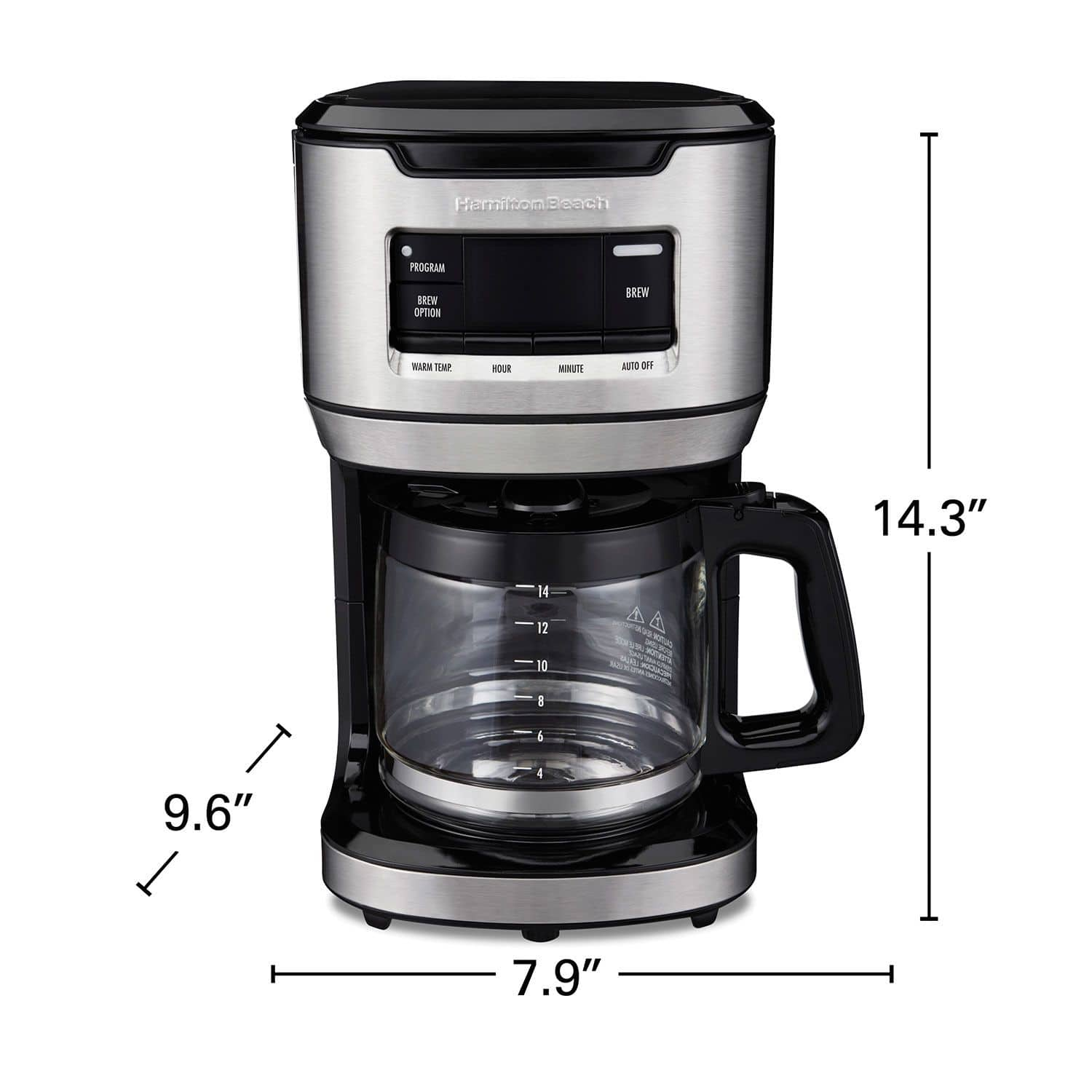 Hamilton Beach Easy Acess Programmable Coffee Maker Stainless Steel 14 Cups