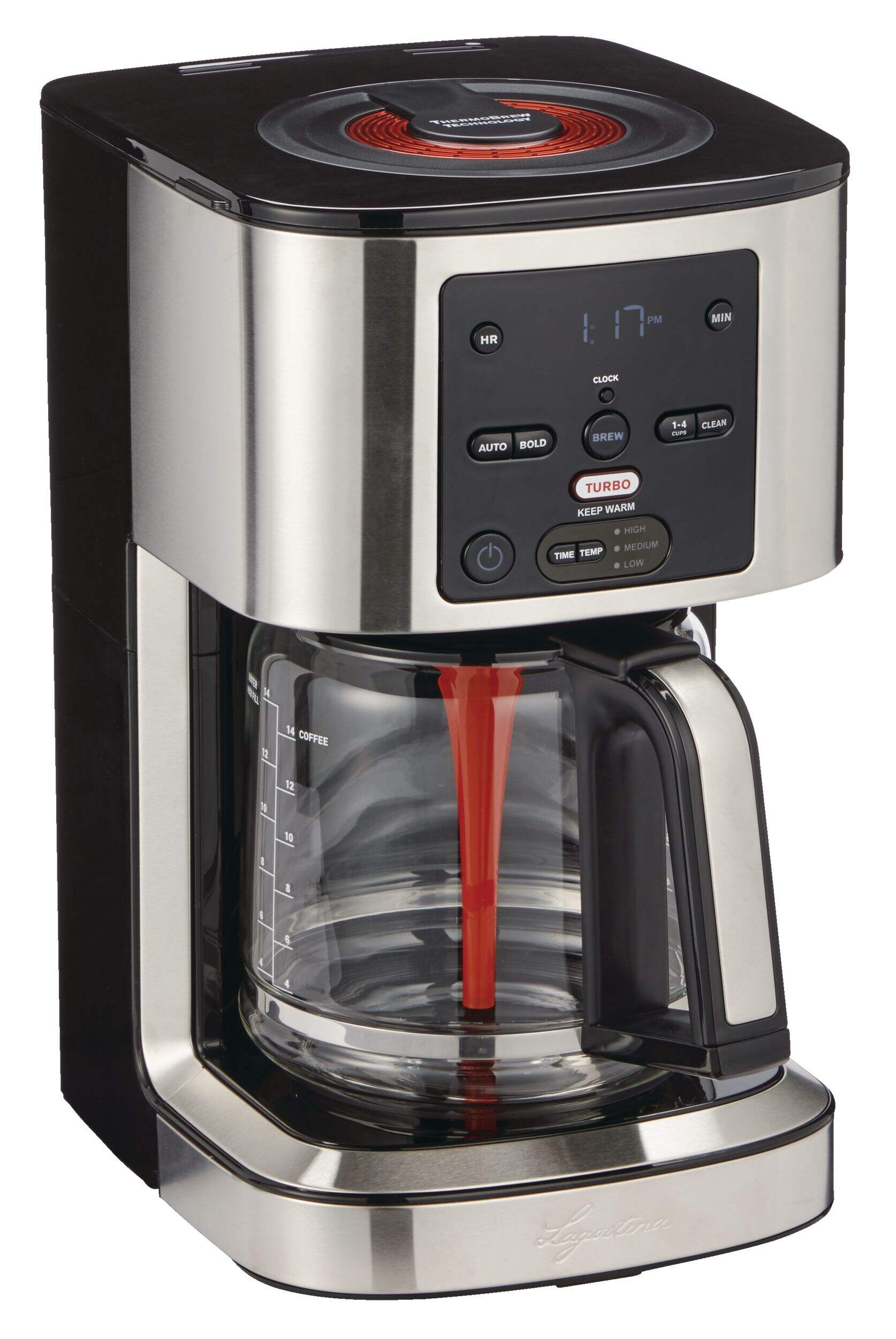 Lagostina ThermoBrew Turbo M3 Programmable Coffee Maker, Black, 14 Cups