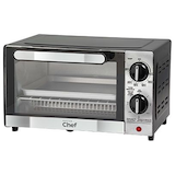 MASTER Chef Toaster Oven w/ 3 Functions, Stainless Steel, 4-Slices Front_Three_Fourths_Angled_Left