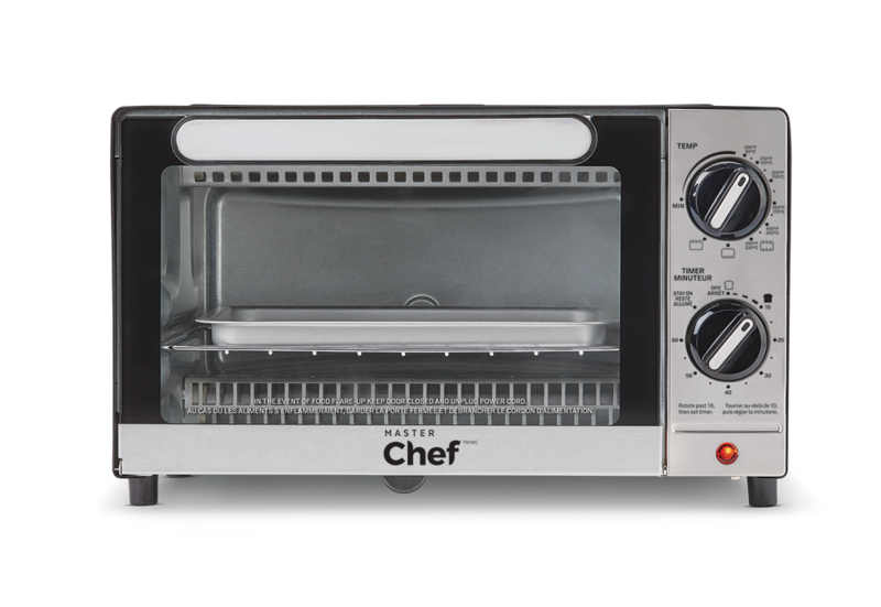 MASTER Chef Toaster Oven w/ 3 Functions, Stainless Steel, 4Slices