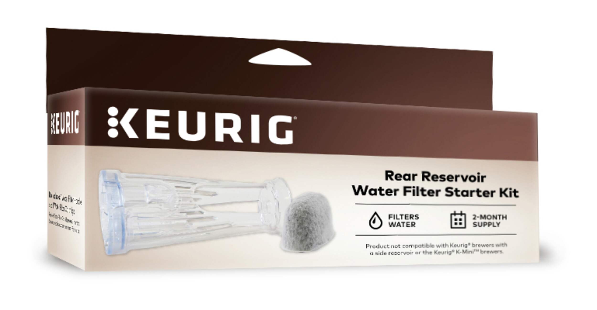 Keurig® Rear Reservoir Water Filter Starter Kit For Single Brew Coffee Makers Front_Angled_Right