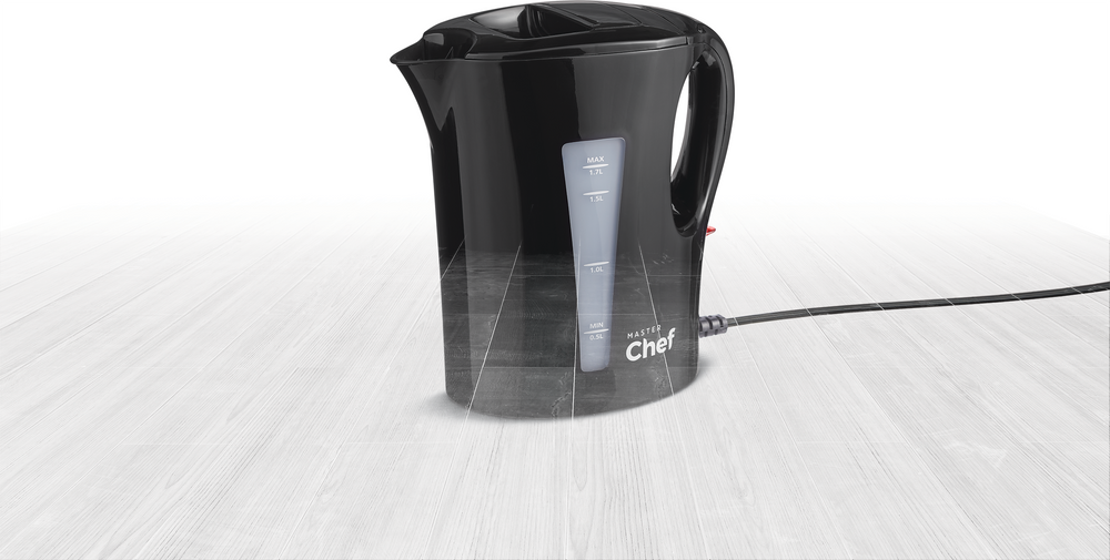 MASTER Chef Corded Electric Kettle w/ Auto Shut Off, Black, 1.7L
