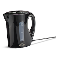 MASTER Chef Corded Electric Kettle w/ Auto Shut Off, Black, 1.7L Front_Angled_Left