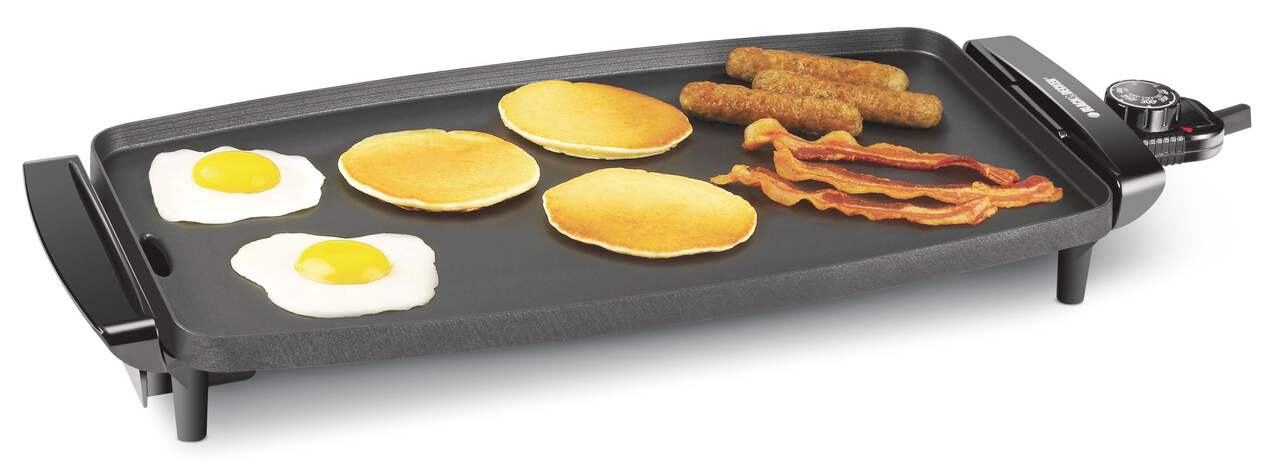  BLACK+DECKER Electric Griddle with Removable Temperature Probe,  Indoor Grill, Pancake Griddle, Black, GD1810BC: Home & Kitchen