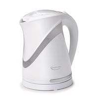 Betty Crocker Cordless Kettle with Illumination, White, 1.7-L