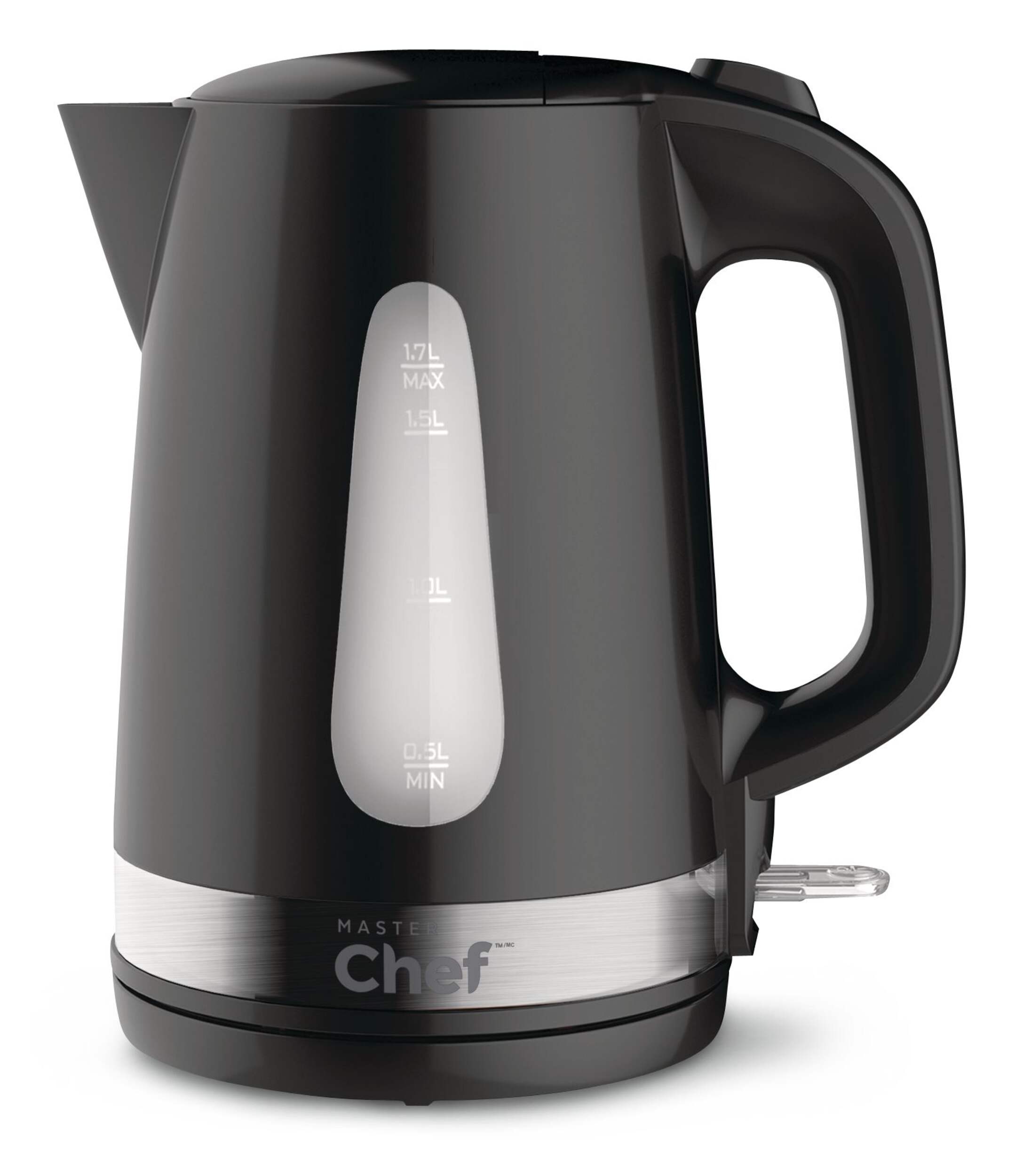 MASTER Chef Cordless Electric Kettle w/ Auto Shut Off & Blue Light, Black, 1.7L Side_Left