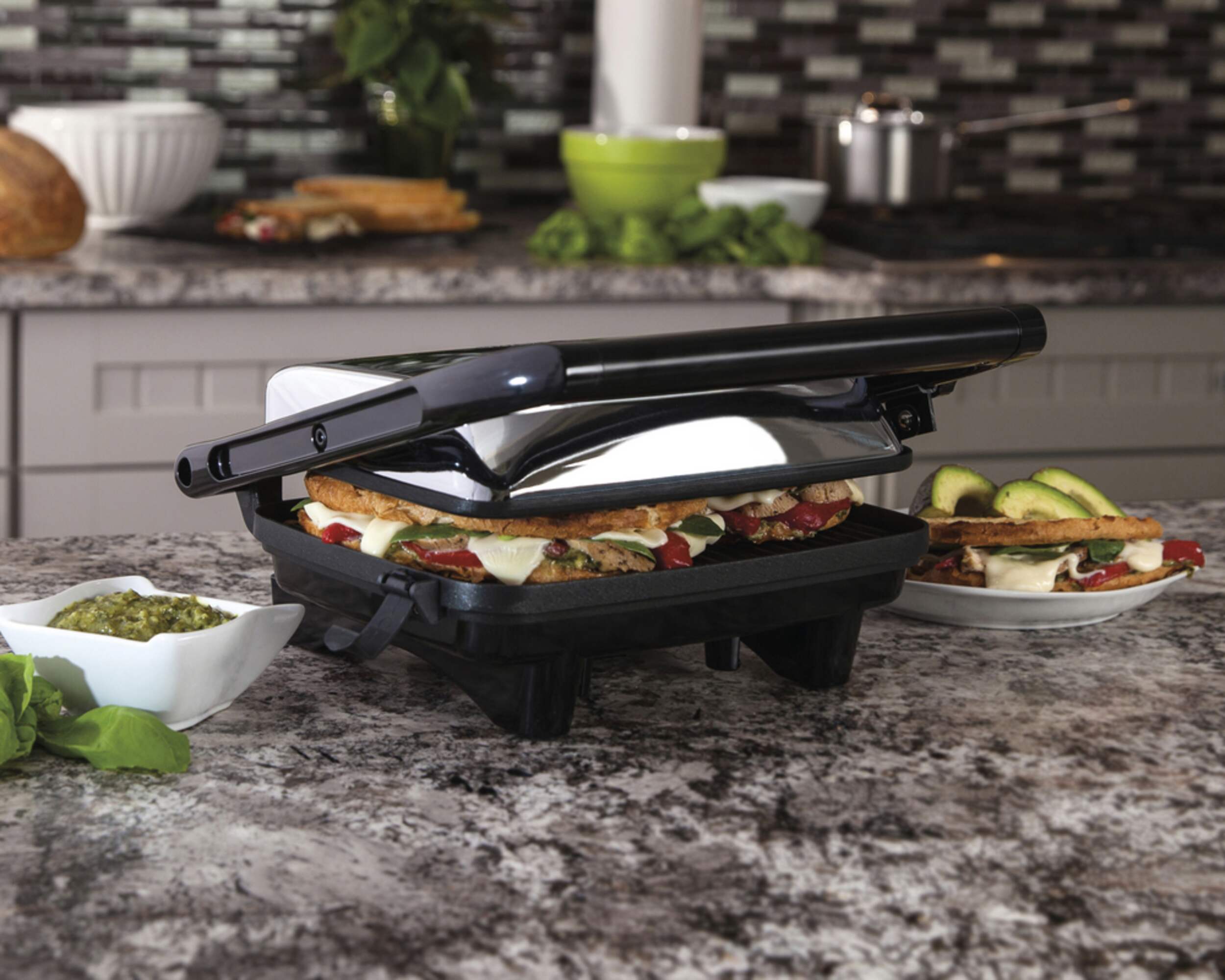 Hamilton Beach Non-Stick Panini Grill Press/Sandwich Maker, Stainless ...