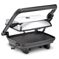 Hamilton Beach Non-Stick Panini Grill Press/Sandwich Maker, Stainless Steel Front_Angled_Right
