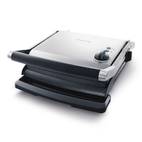 Breville Panini Non-Stick Indoor Grill & Sandwich Press, Brushed Stainless Steel Front_Three_Fourths_Angled_Left