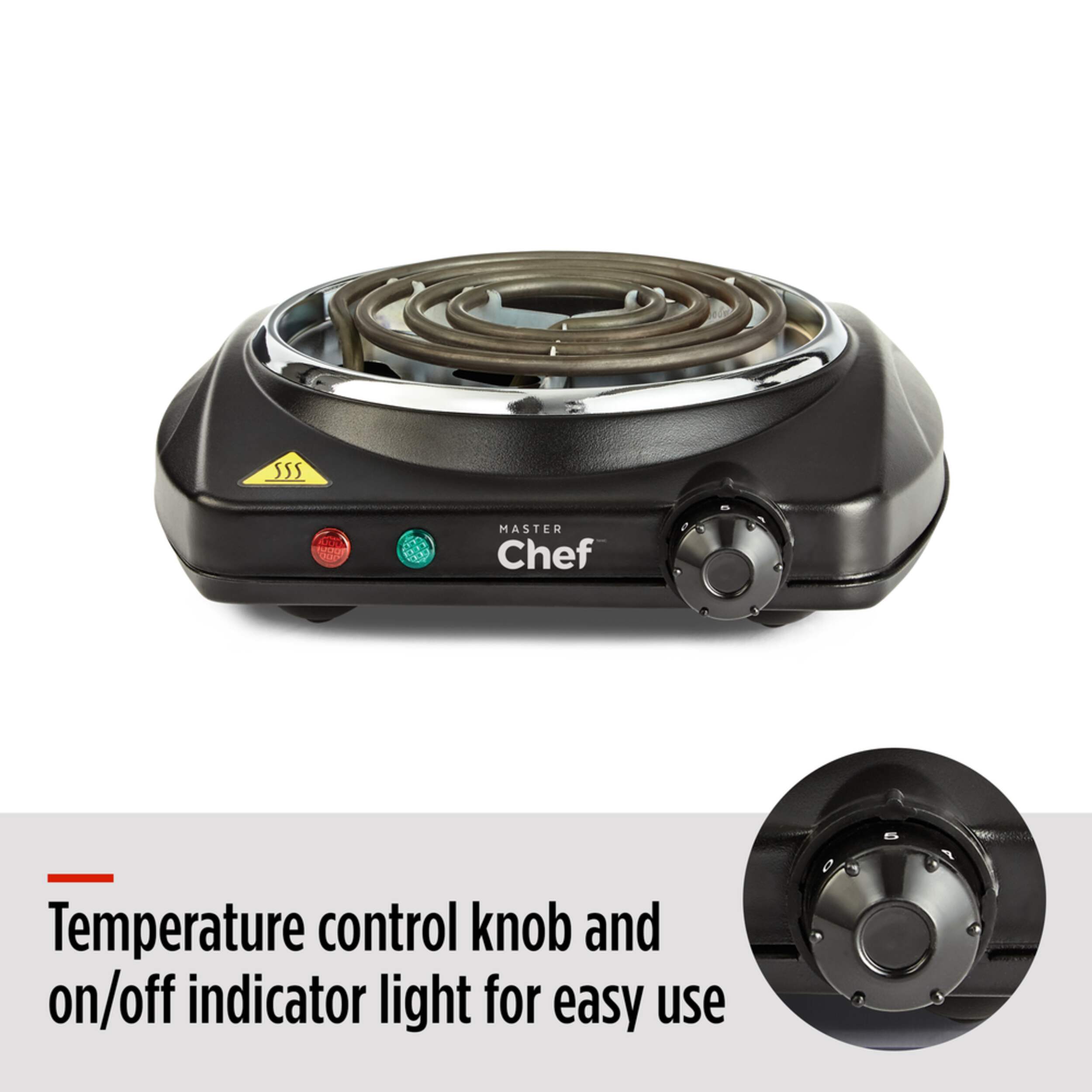 MASTER Chef Single Burner Hot Plate, Black, 1000W Canadian Tire