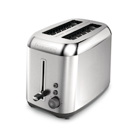 Black & Decker Kitchen Tools® Extra Wide Slots Toaster w/ 7 Settings, Stainless Steel, 2-Slices Front_Three_Fourths_Angled_Left
