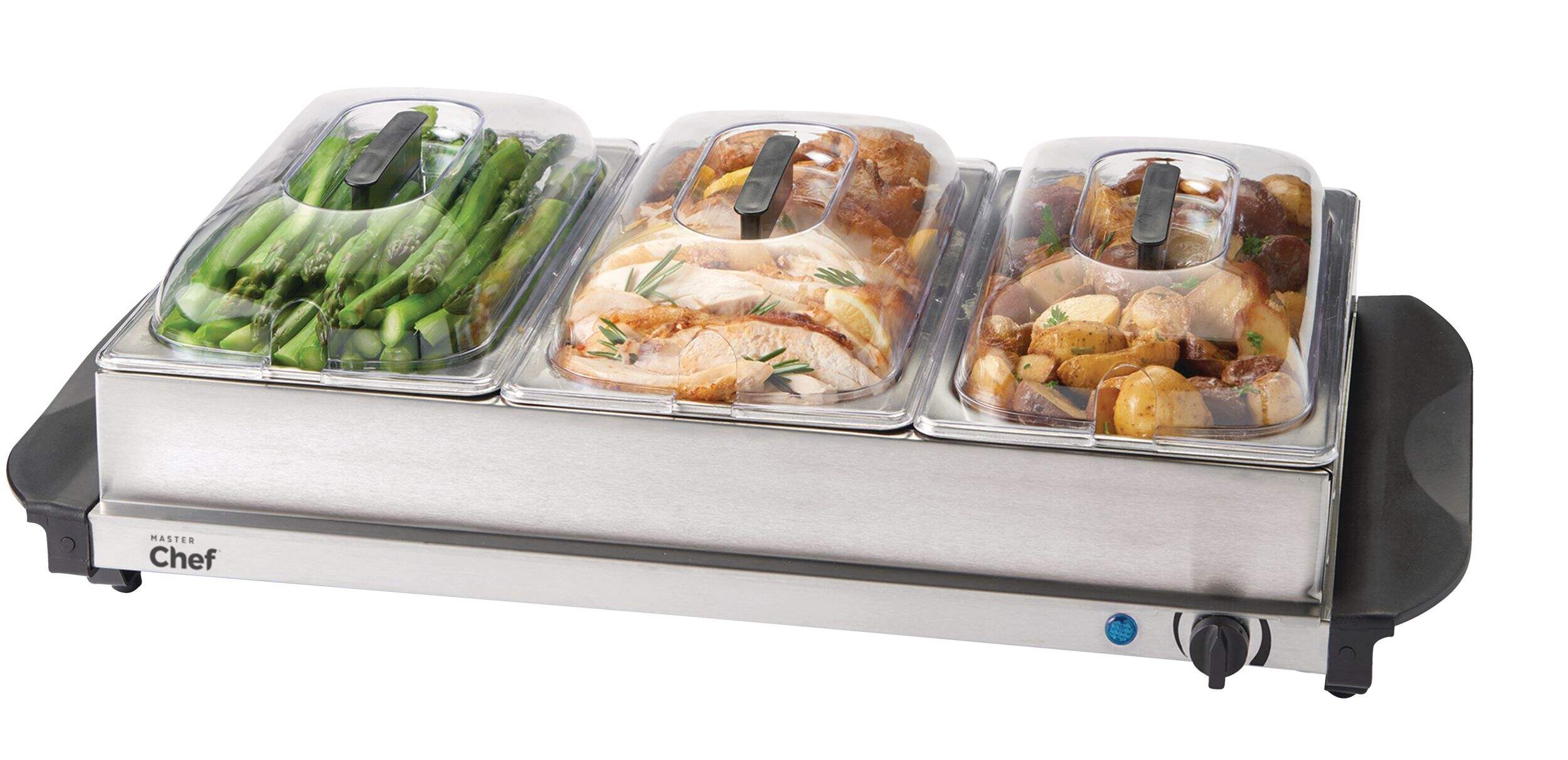 MASTER Chef 3Tier Buffet Server/Food Warmer w/ Warming Tray, Stainless