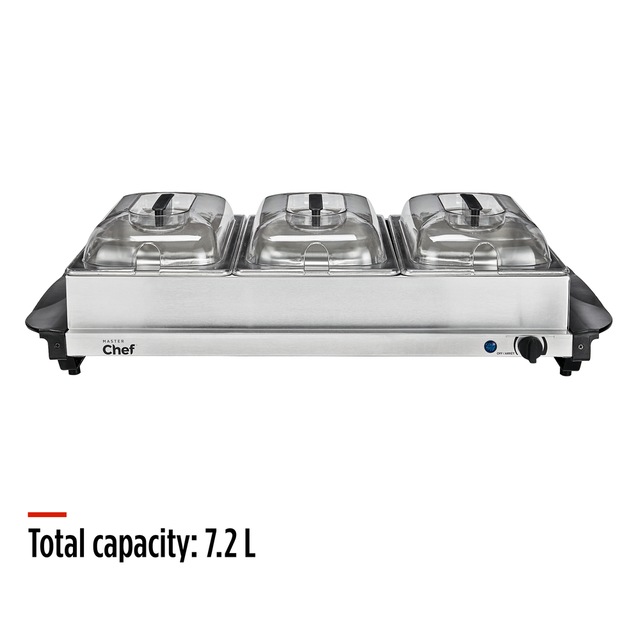MASTER Chef 3Tier Buffet Server/Food Warmer w/ Warming Tray, Stainless