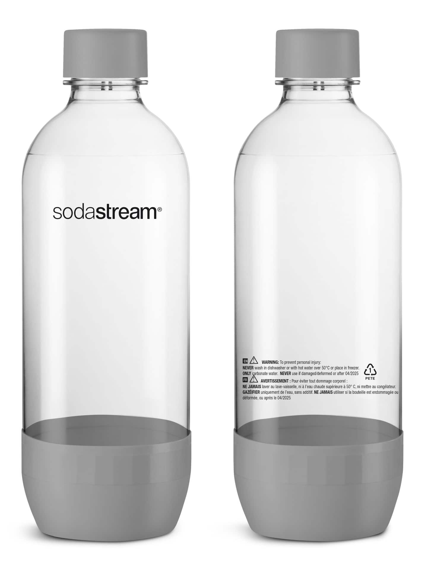 Bouteilles à gazéifier SodaStream standards, sans BPA, gris, 1 L, paq. 3