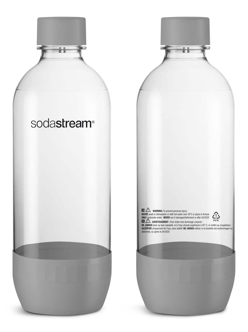 Bouteilles à gazéifier SodaStream standards, sans BPA, gris, 1 L, paq. 3