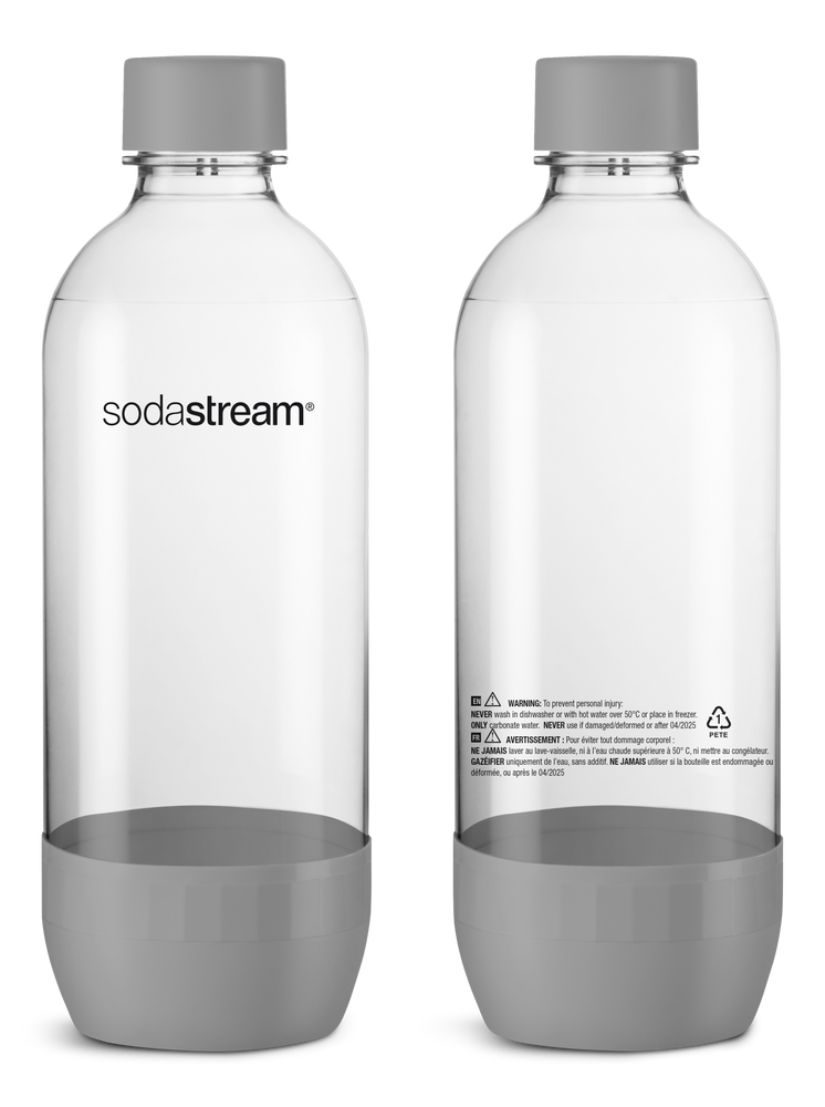SodaStream Standard Carbonating Bottles, BPA-Free, Grey, 1L, 3-pk  Canadian Tire