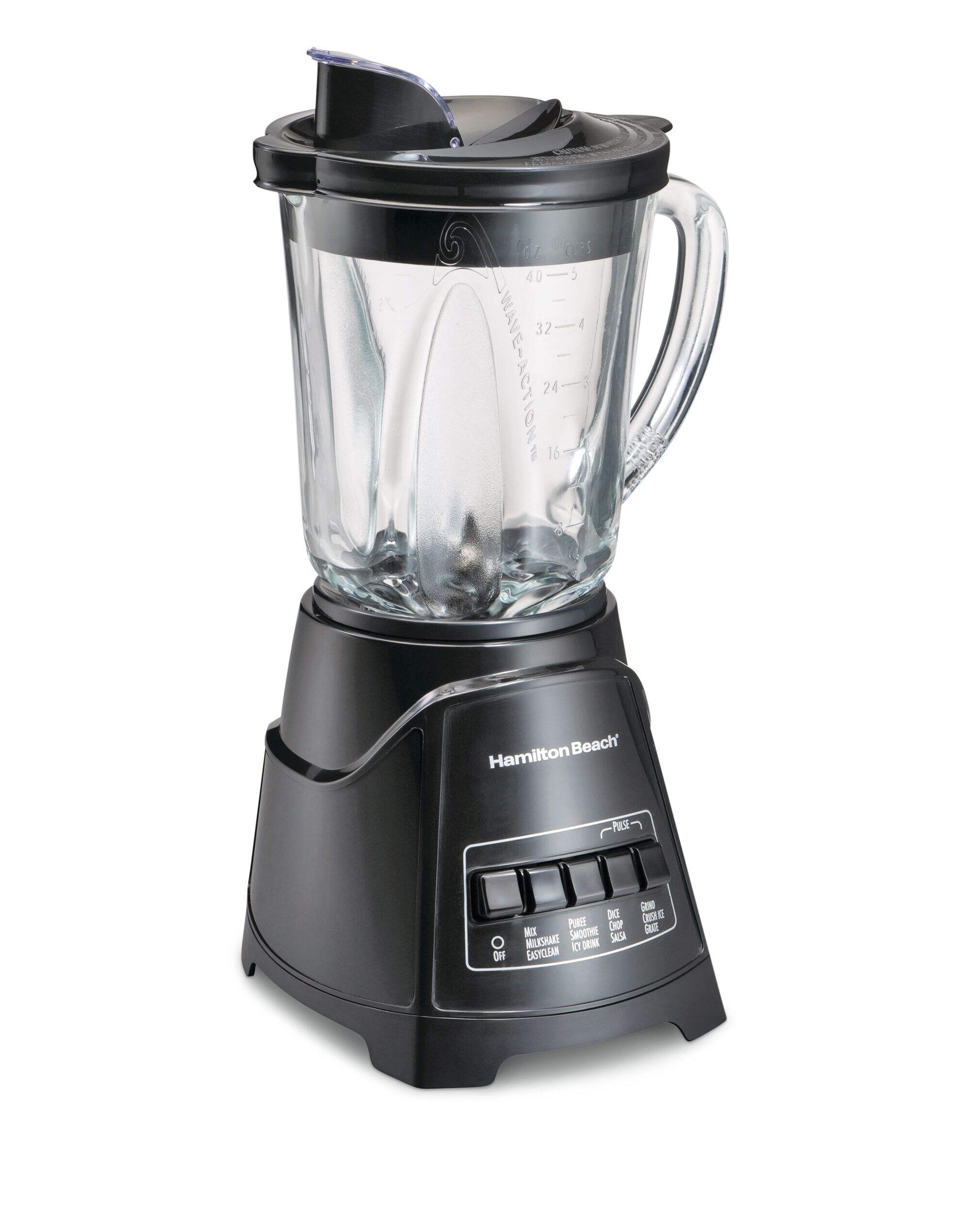Hamilton Beach Power Elite 12 Functions Blender, Black Front_Angled_Right