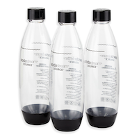 SodaStream Fuse Carbonating Bottles, BPA-Free, Black, 1L, 3-pk Front_Angled_Left